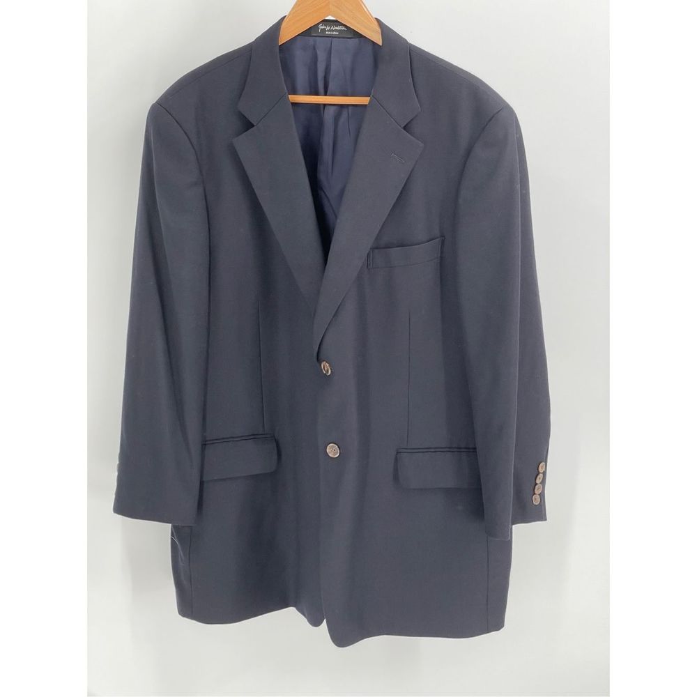 John W Nordstrom Blazer Loro Piana Wool Men 48R Dark Navy Blue Four Seasons